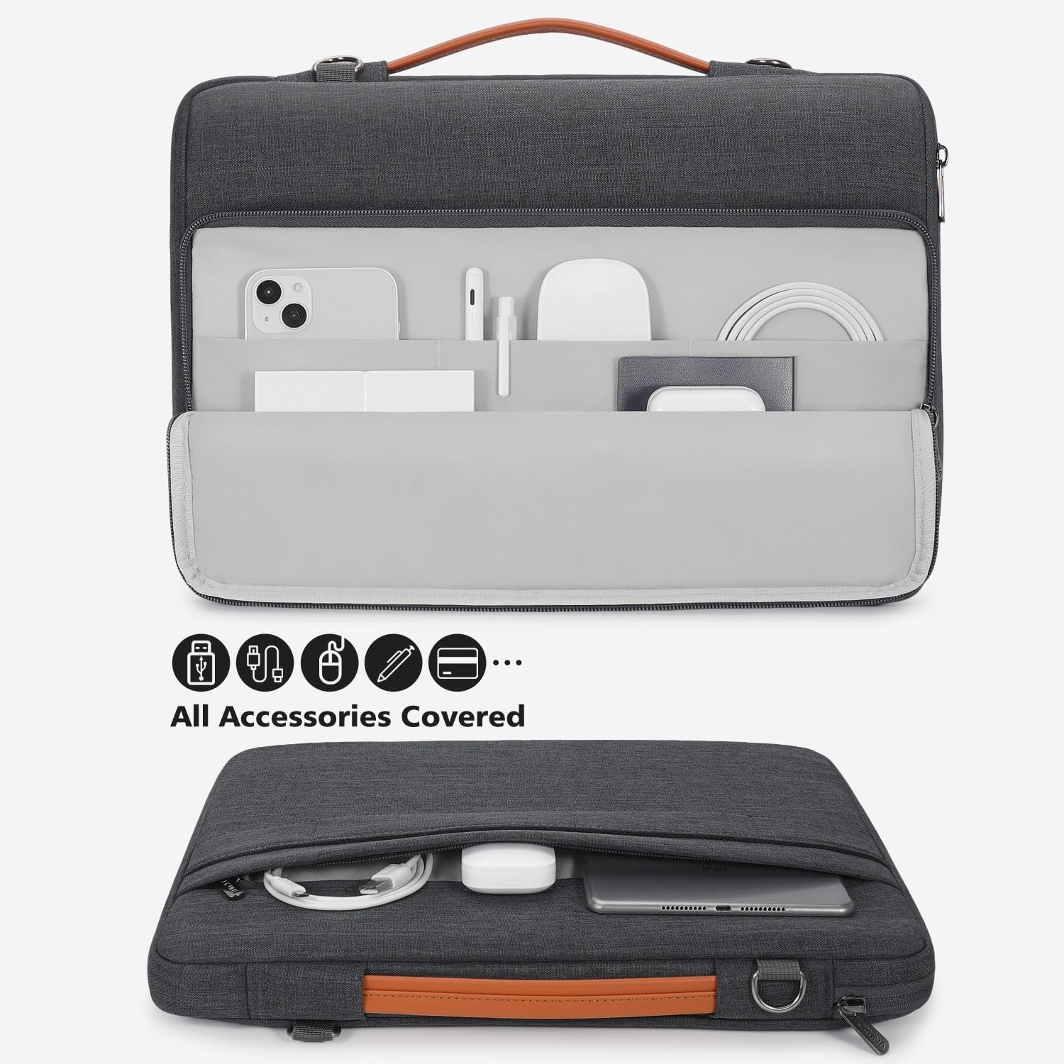 17 Inch Laptop Sleeve Case Shoulder Bag for LG Gram 17, Lenovo ThinkBook, Dell G