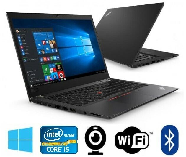 Black Ultrabook Lenovo ThinkPad T480s i5-8350U Max 3.6GHz TouchScreen Full HD
