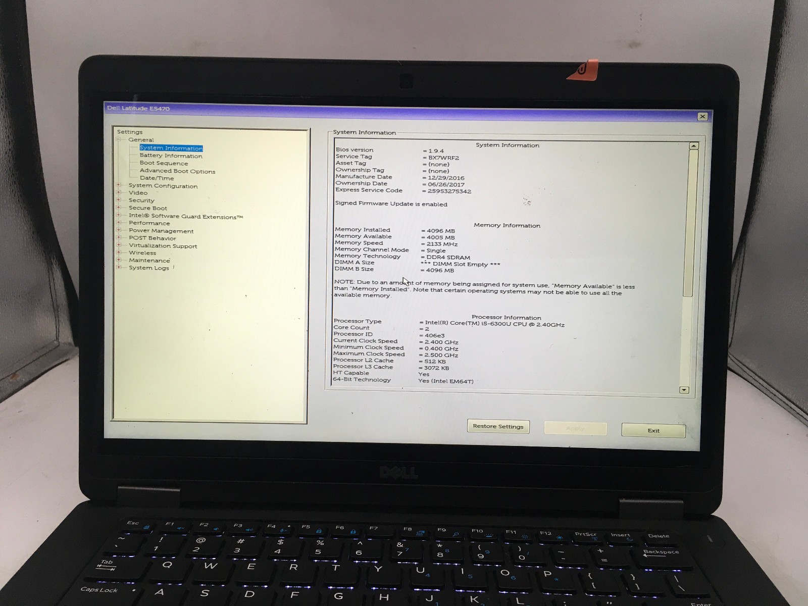 DELL LATITUDE E5470 – BOOTS TO BIOS -LOT OF 2- INTEL I5 6300U – NO RAM -READ- BB