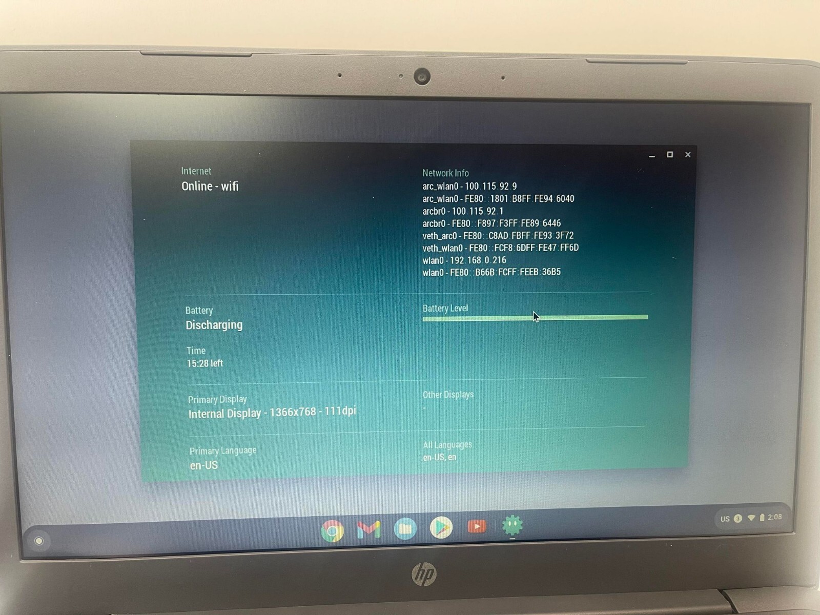 HP Chromebook 14 G5 -3NU63UT#ABA INTEL-N3350 ~4GB RAM, ~12 GB