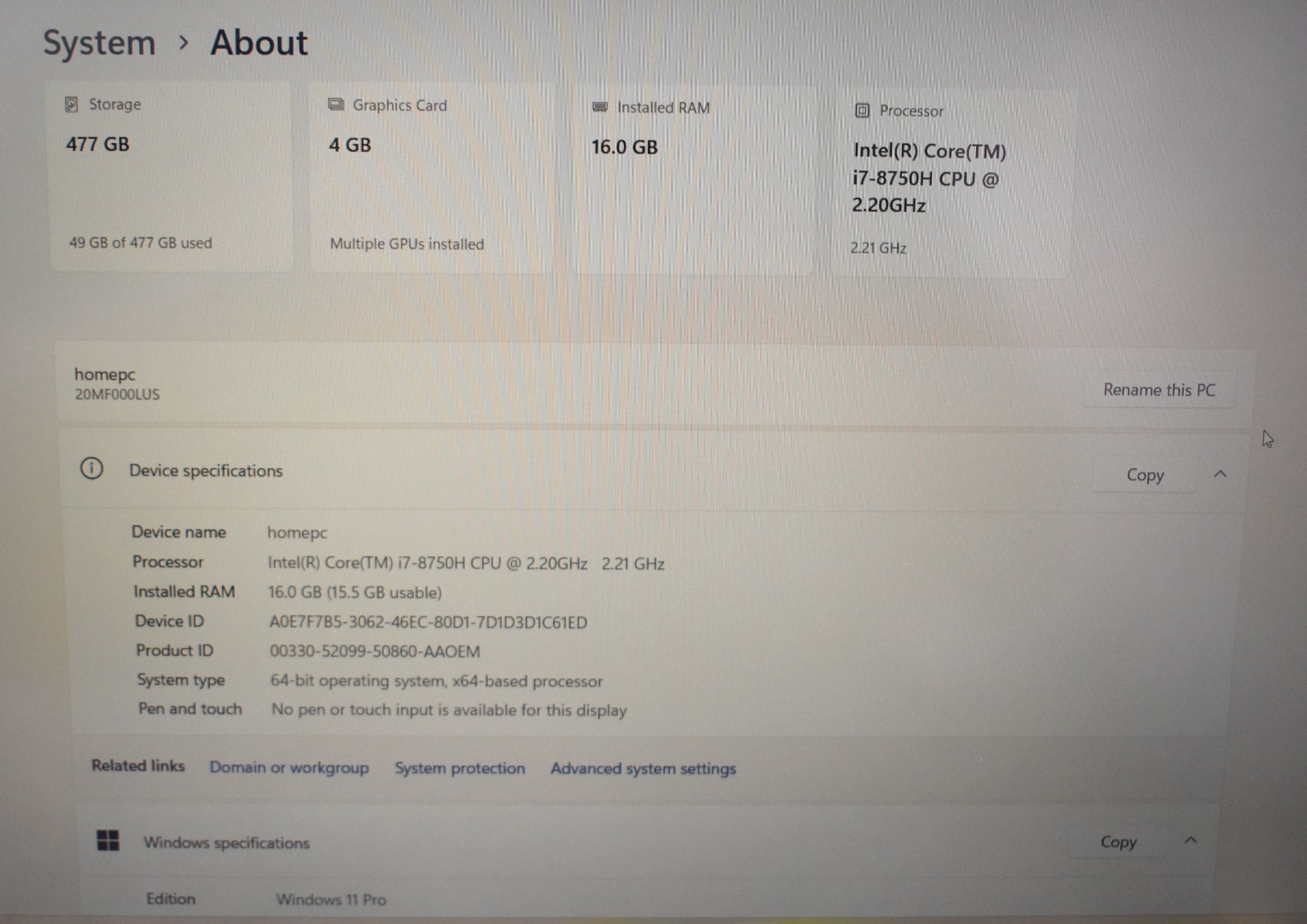 Lenovo ThinkPad X1 Extreme 15.6″ GTX 1050 Ti i7-10850H 2.2GHz 16GB Ram 512GB SSD