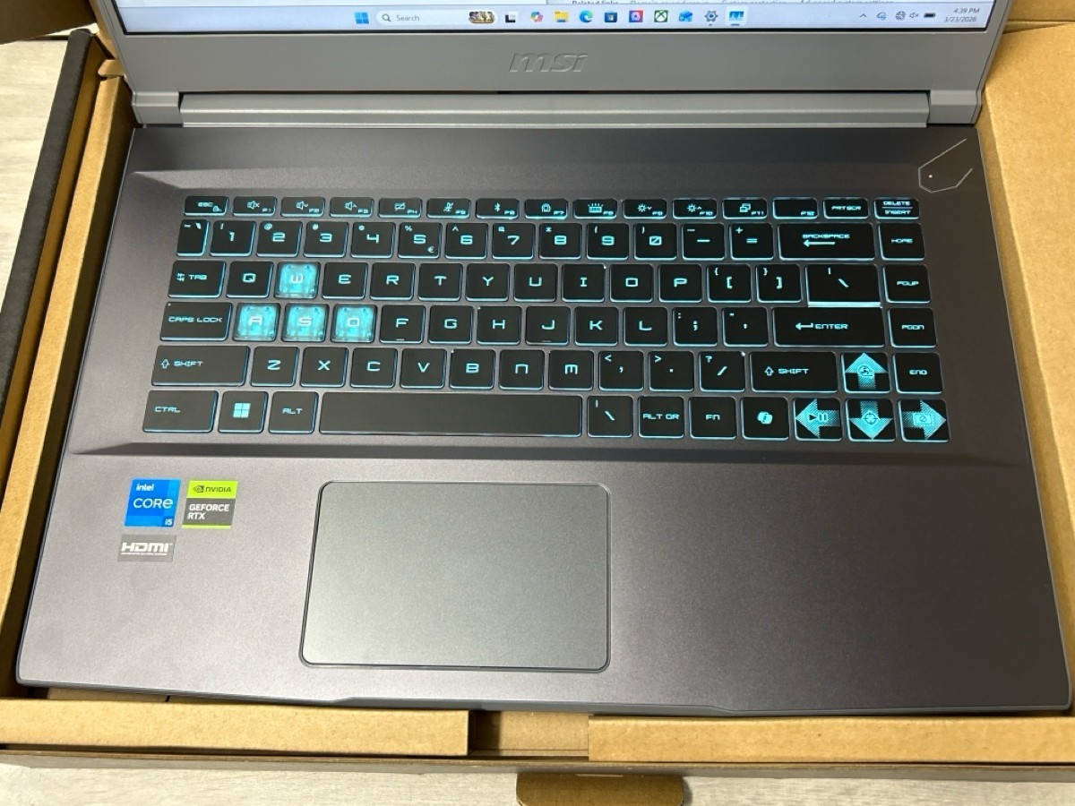 MSI Thin 15 B13VE 15.6″ i5-13420H RTX 4050 16GB 512GB Laptop (PO1023540)