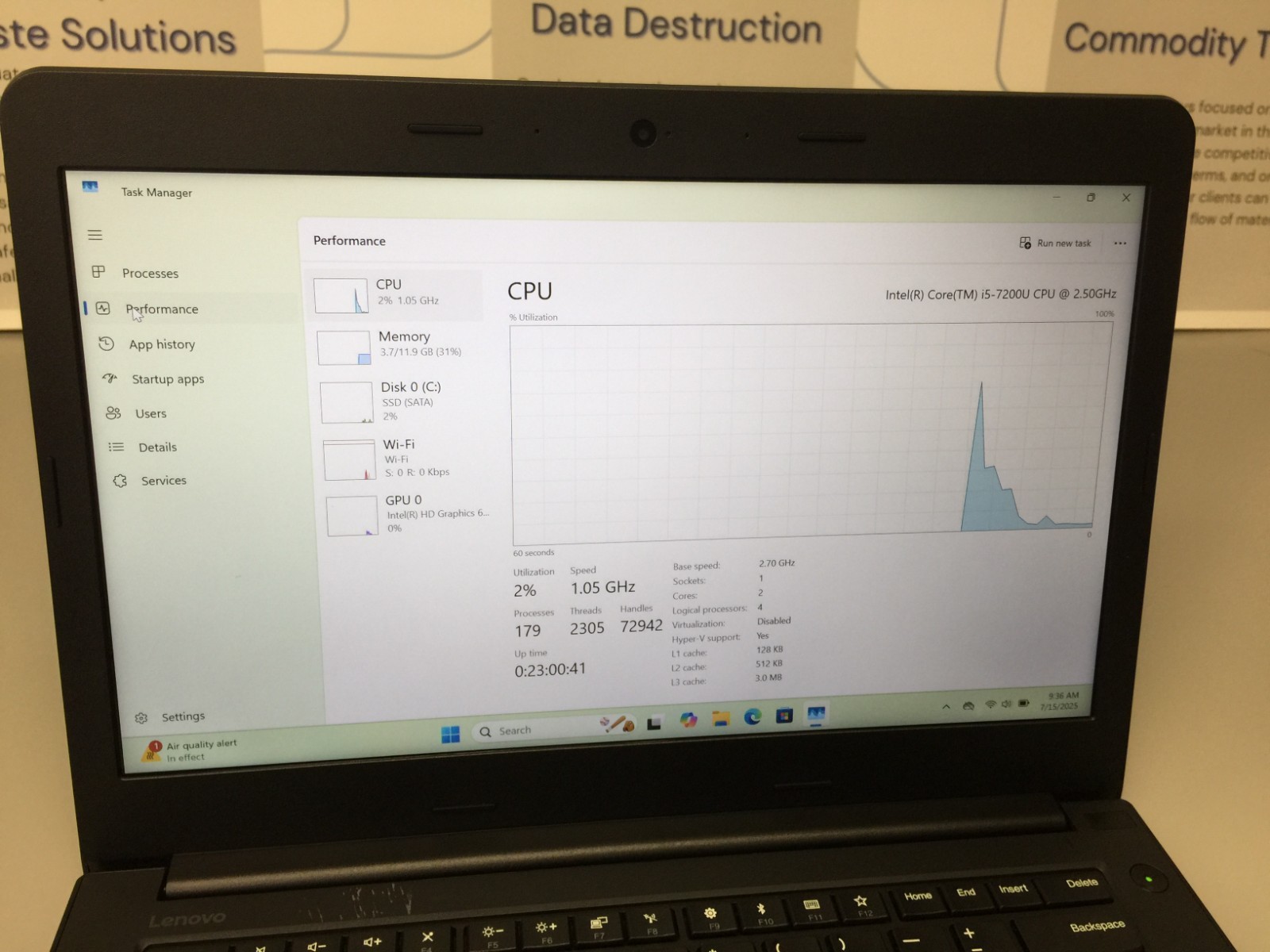LENOVO ThinkPad E470 intel Core i5 7TH GEN 12GB RAM 120 GB SSD