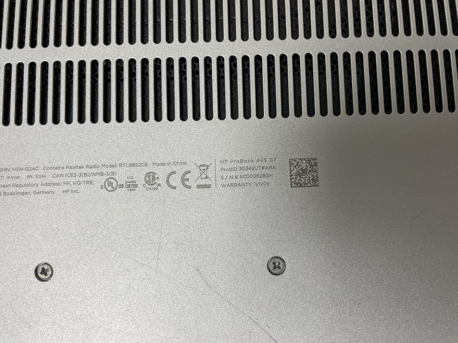 HP ProBook 445 G7 14″AMD Ryzen 5 4500U @2.3GHz 8GB RAM NO SSD For Parts *READ