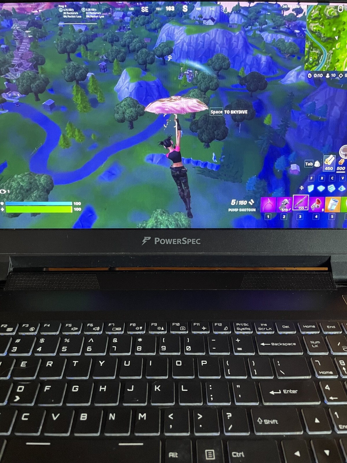 PowerSpec 1510 i7-7700HQ GTX 1070 Gaming Laptop 15.6 in display RGB Keyboard