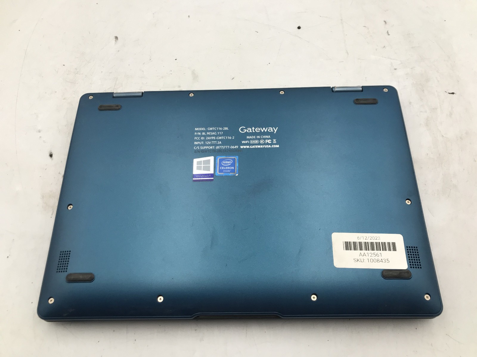 GATEWAY GWTC116 2BL -FOR PARTS/NO POWER- INTEL CELERON N4020 – 4GB RAM -READ- BB