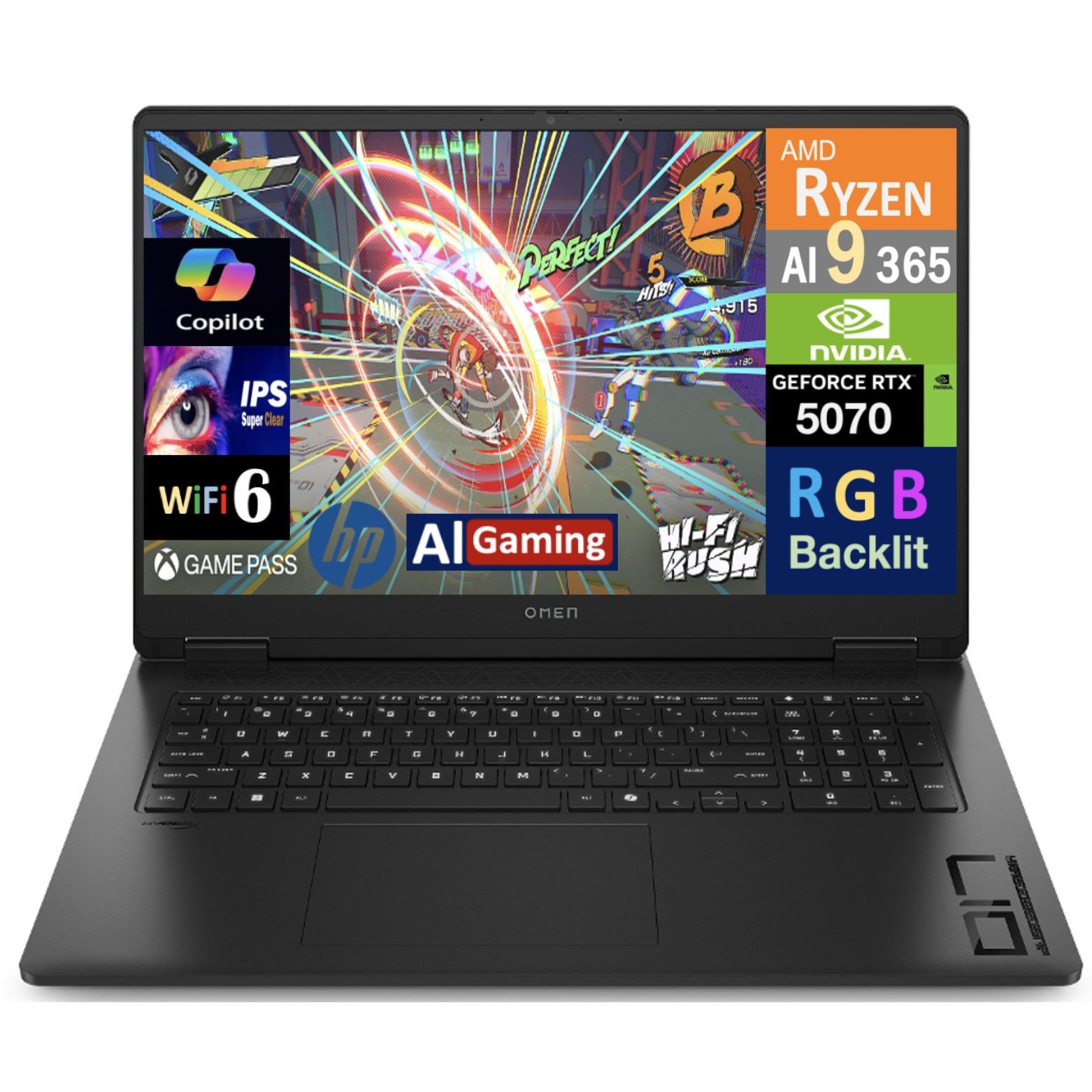 HP OMEN 17.3″ QHD AMD Ryzen AI 9 365 2GHz 16GB 512GB SSD GeForce RTX 5070 W11H