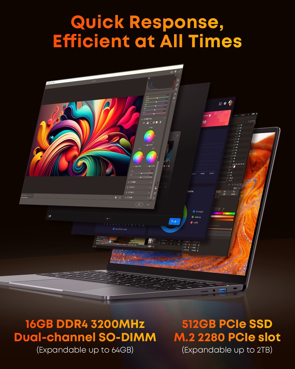 CHUWI CoreBook X Gaming Laptop AMD Ryzen 5 5500U (6C/12T) 16GB LPDDR4 2TB SSD