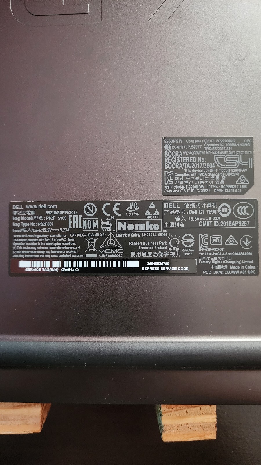 Dell G5 17 7590 i7-9750H 2.60 GHz 15.6 in 256 GB SSD 1 TB HDD 16 GB RAM