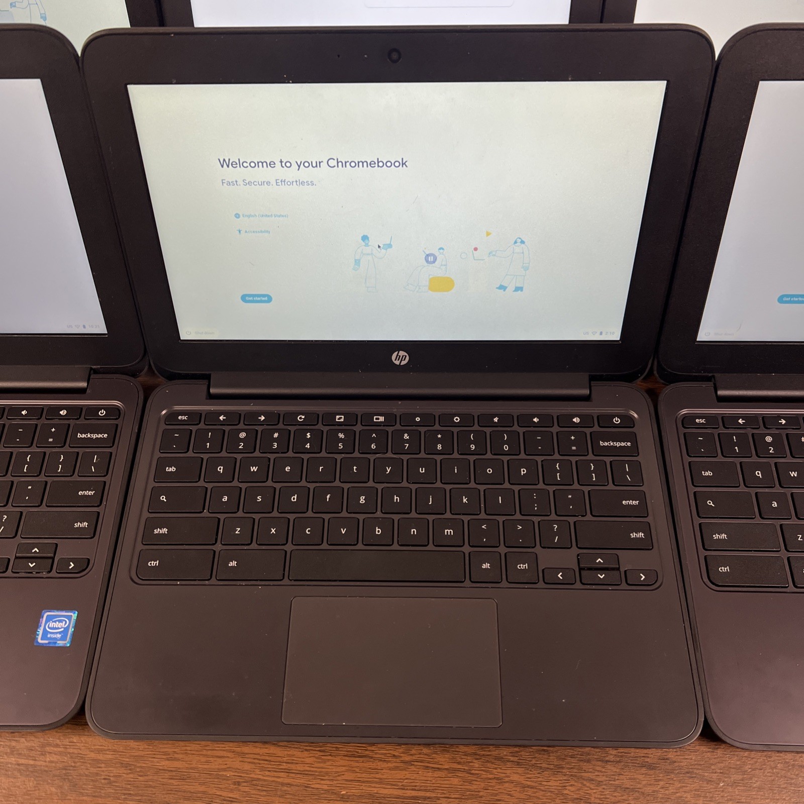 Lot Of 6 HP Chromebook 11 G5 EE | Celeron N3060 1.6GHz CPU | 4G Ram | 16G eMMC