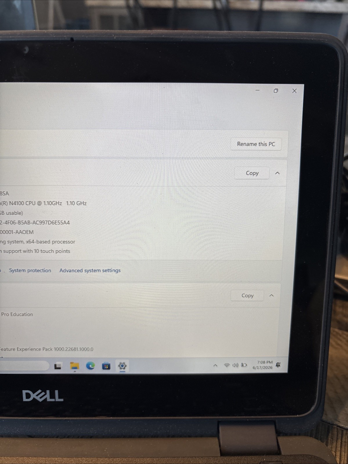 Dell Latitude 3190 2-in-1 Touch Intel N5030 1.1GHz 4 GB 64 GB SsD Win 11 P. Edu.