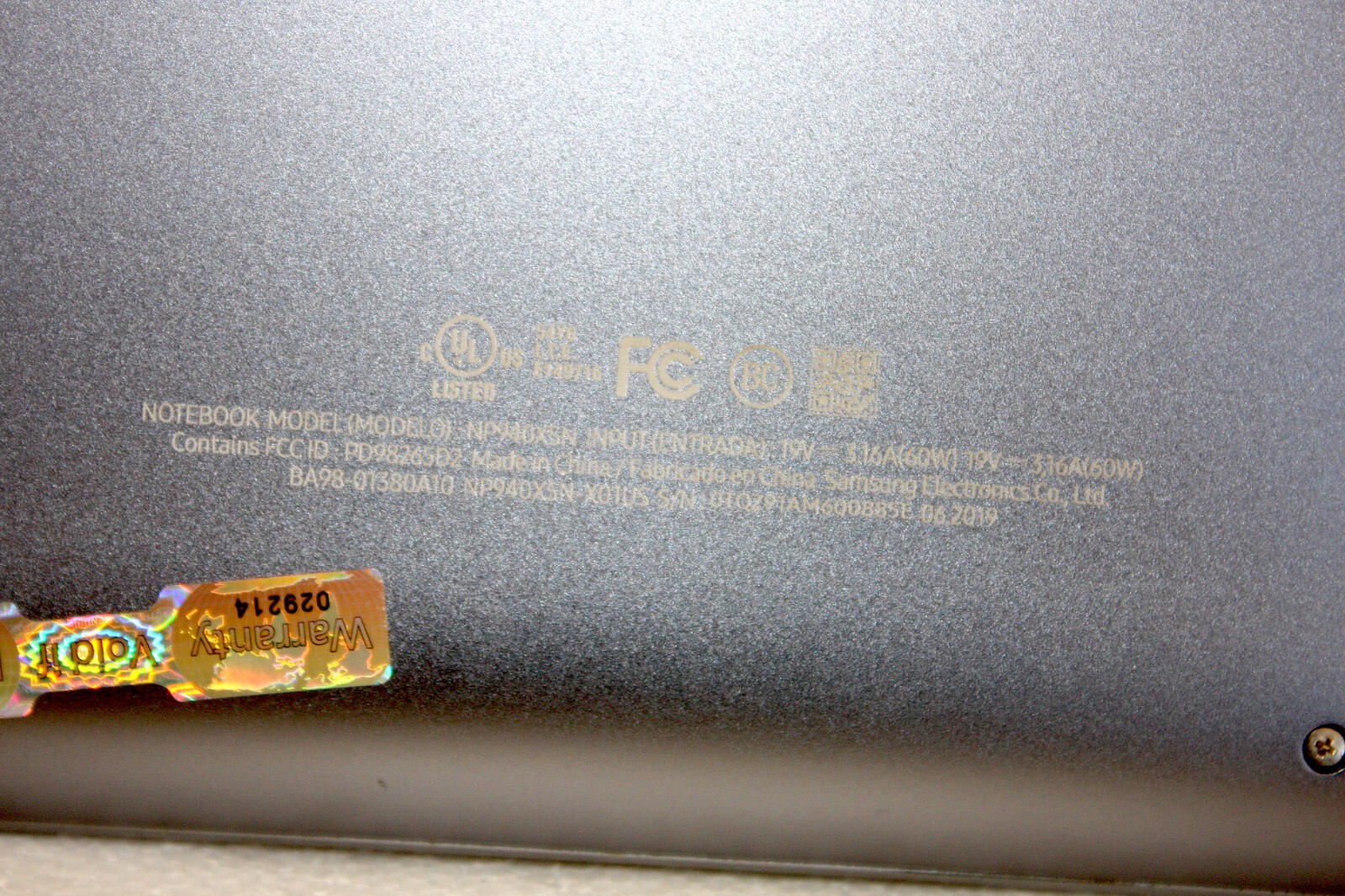 Samsung Notebook 9 Pro 940X5NE Intel Core i7 8550U / 1.8 GHz – 256SSD-16GB Ram