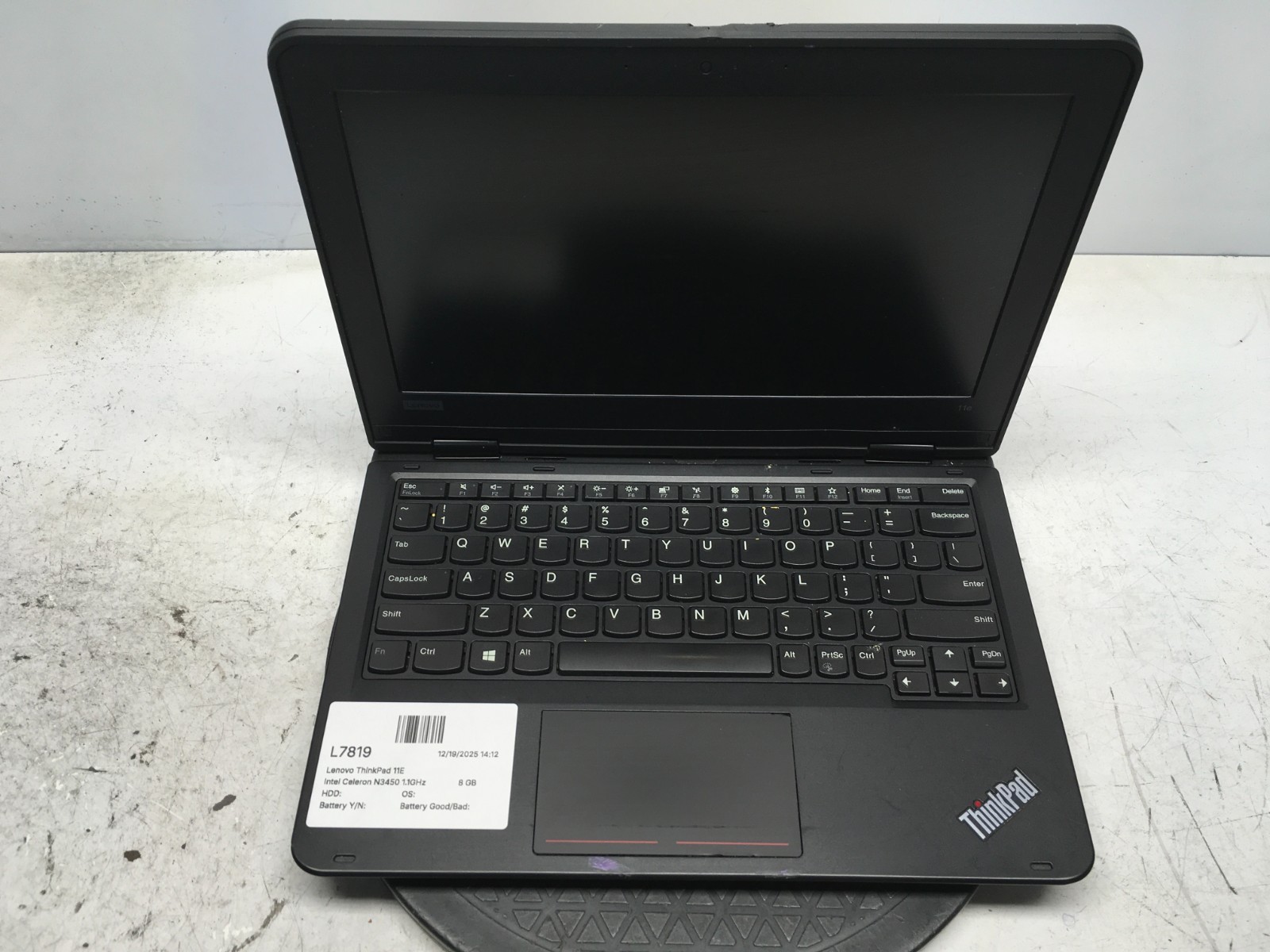 Lenovo ThinkPad 11E Intel Celeron N3450 1.1GHz 8 GB NO HDD – BIOS LOCKED