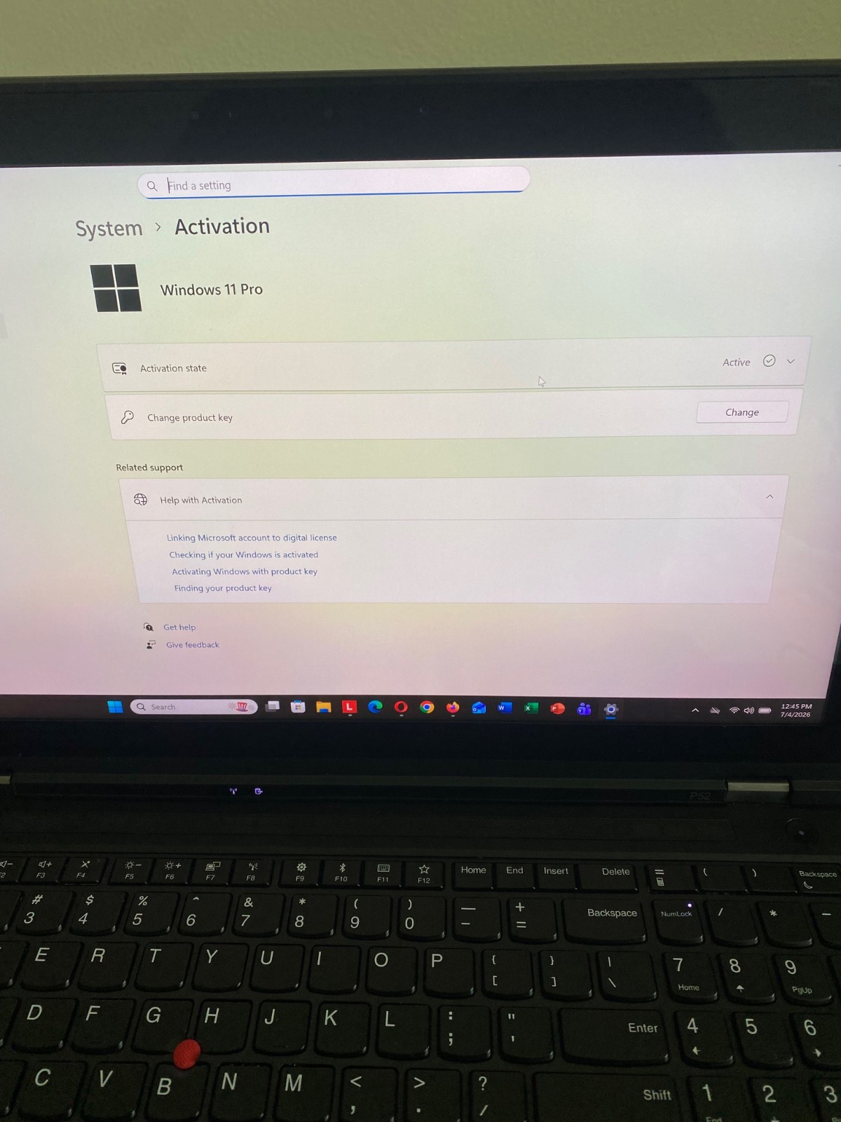 Lenovo ThinkPad P52 15″ 4k I7-8850H P3200 256×2 SSD 32GB W11P/OfficePro