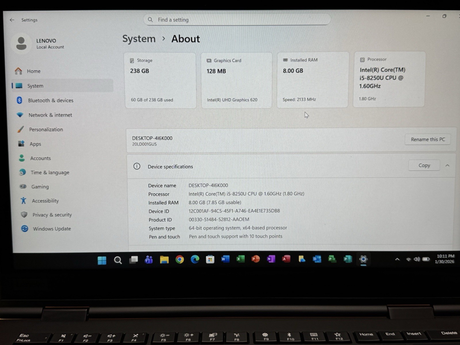 Lenovo ThinkPad X1 Yoga 3rd i5-8th Gen 2-In-1 8 GB RAM 256 GB SSD Lot Of 5