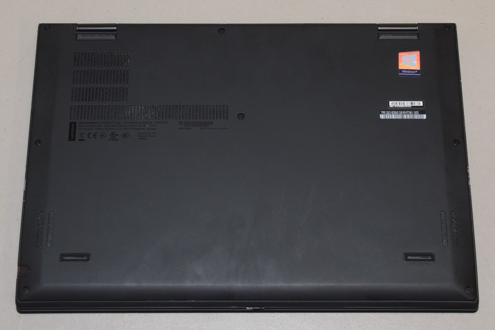 Lenovo X1 Yoga 3rd Gen 14″ 1080P Touchscreen i5-8250U 1.6GHz 8GB 240GB SSD