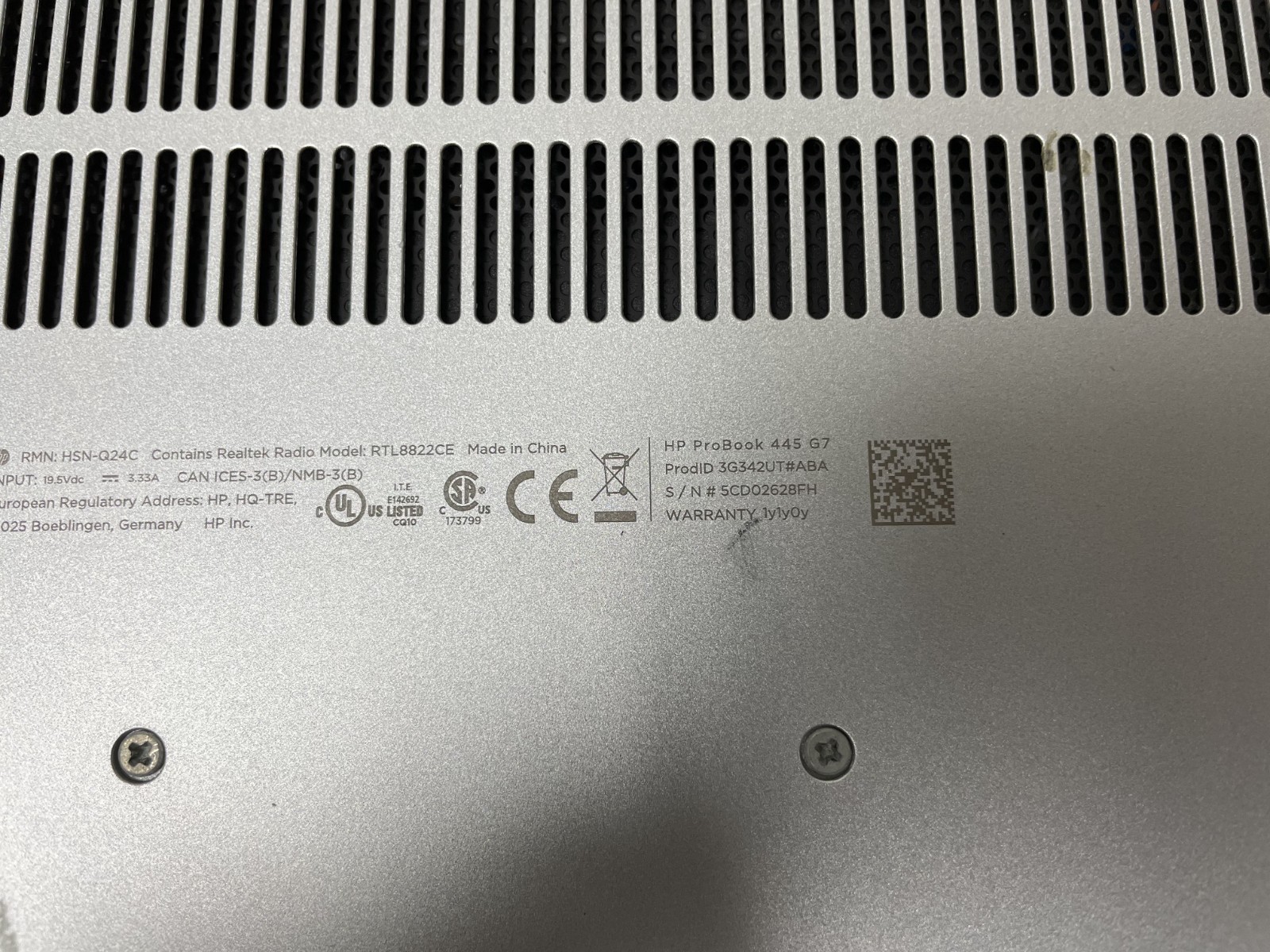 HP ProBook 445 G7 AMD Ryzen 5 4500U @2.3GHz 8GB RAM NO SSD For Parts *READ