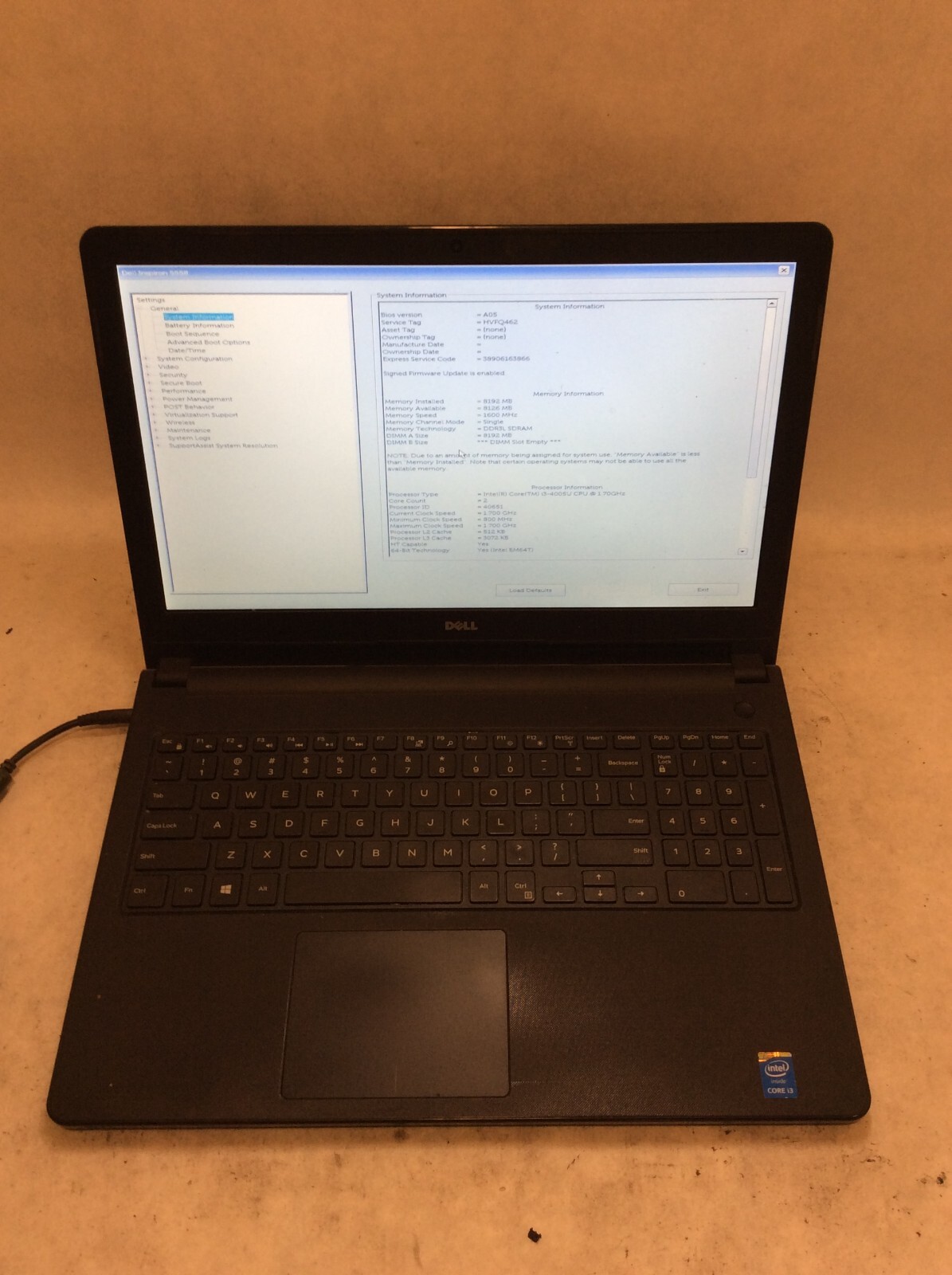 Dell Inspiron 15-3326 Laptop 15″ Intel Core i3 4th Gen READ DESCRIPTION -PP