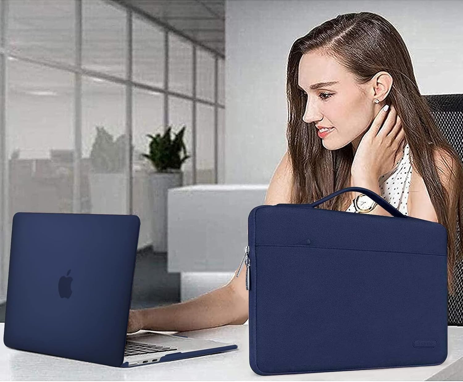Hard Shell Navy Blue Case for MacBook Air 13″ A3449 A3240 M2 M3 M4 M5 2022-2026