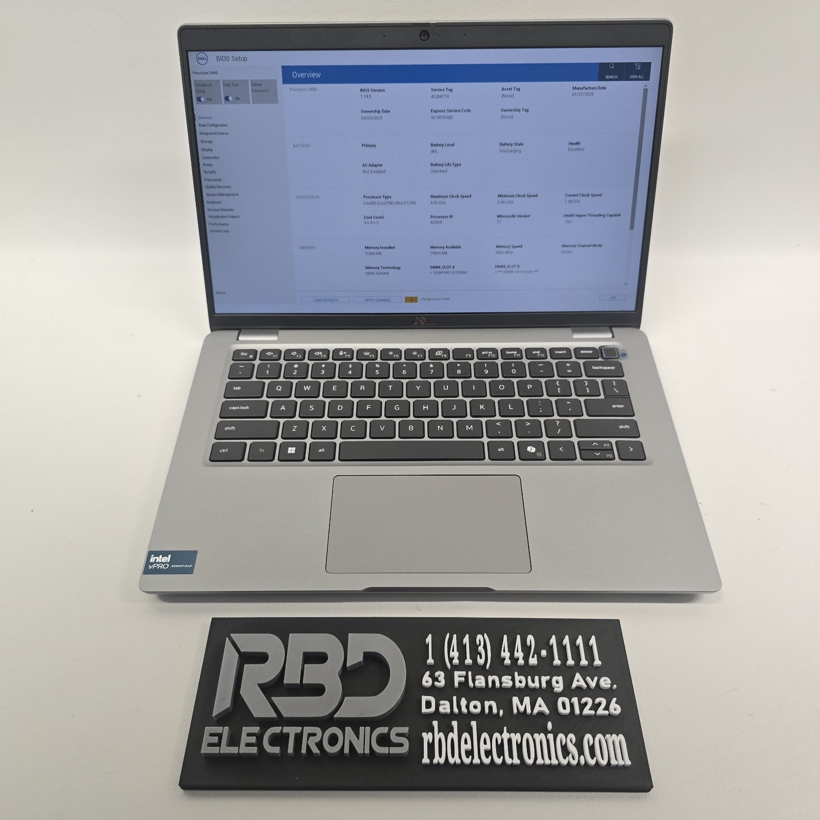 Dell Precision 3490 FHD Ultra 5 125H 16GB 512 NO OS/AC