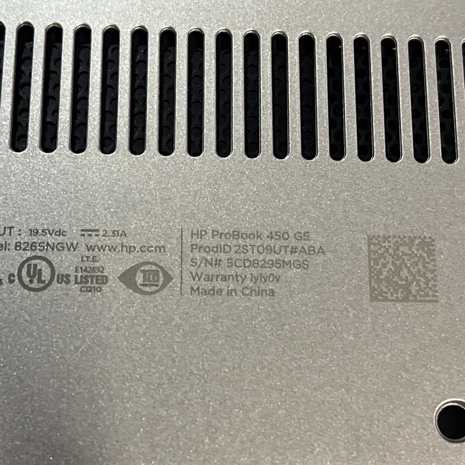 HP PROBOOK 450 G5 INTEL CORE I5-8250U 1.60GHZ 8GB RAM NO HD