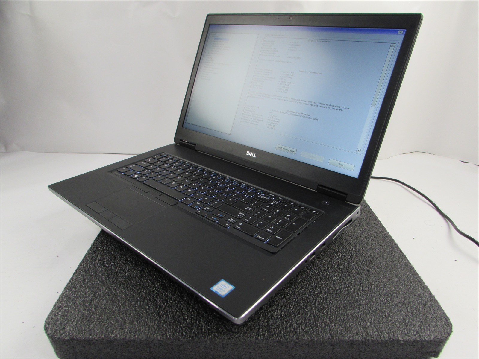 DELL PRECISION 7730 CORE I7-8750H NO SSD 128GB RAM NVIDIA QUADRO P3200 NO O.S