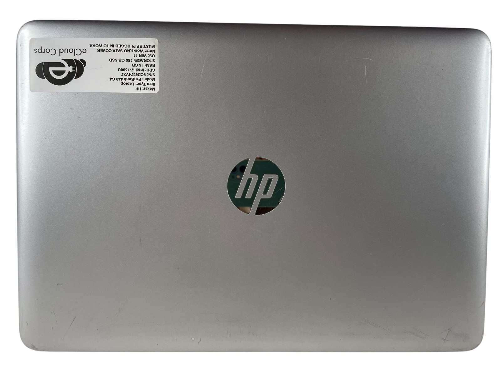 HP ProBook 440 G4 i7-7500U 16 GB 256GB WIN11 Works No SATA COVER MUST BE PLUGED