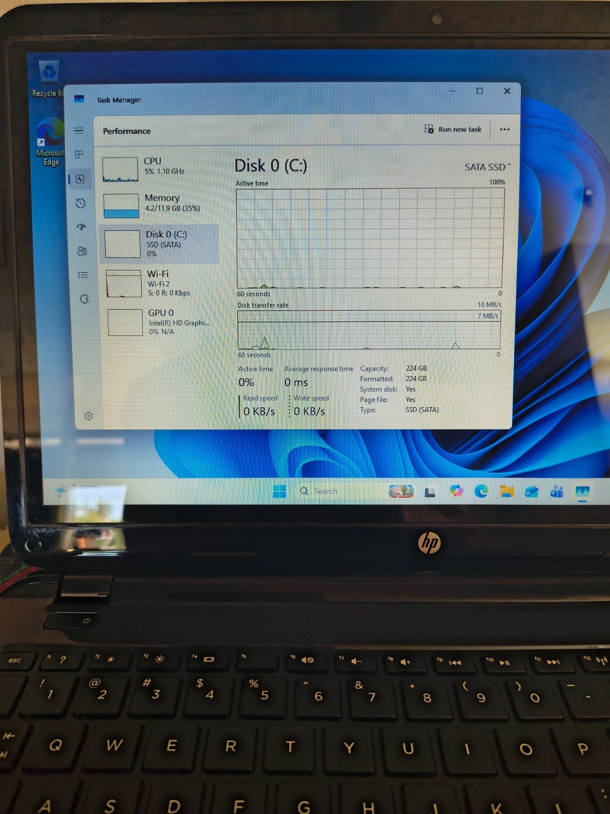HP 15″ Notebook T/S PC Core i3-4005U@1.7GHz 12GB 240GB SSD Wn11Hm