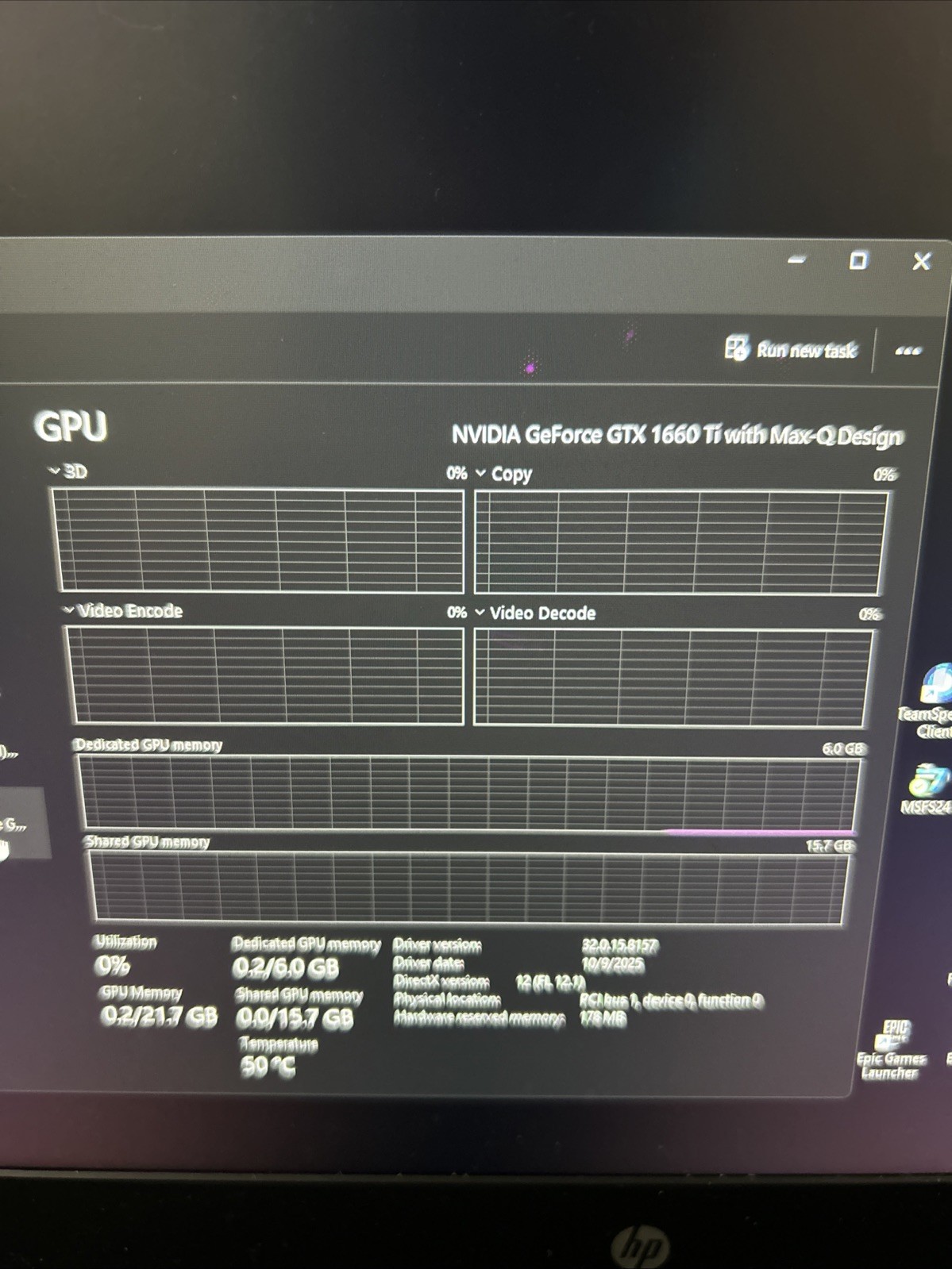 HP Pavilion Gaming Laptop 15.6” Ryzen 7 4800H GTX 1660 Ti 32 Gb Ram 500gb ssd