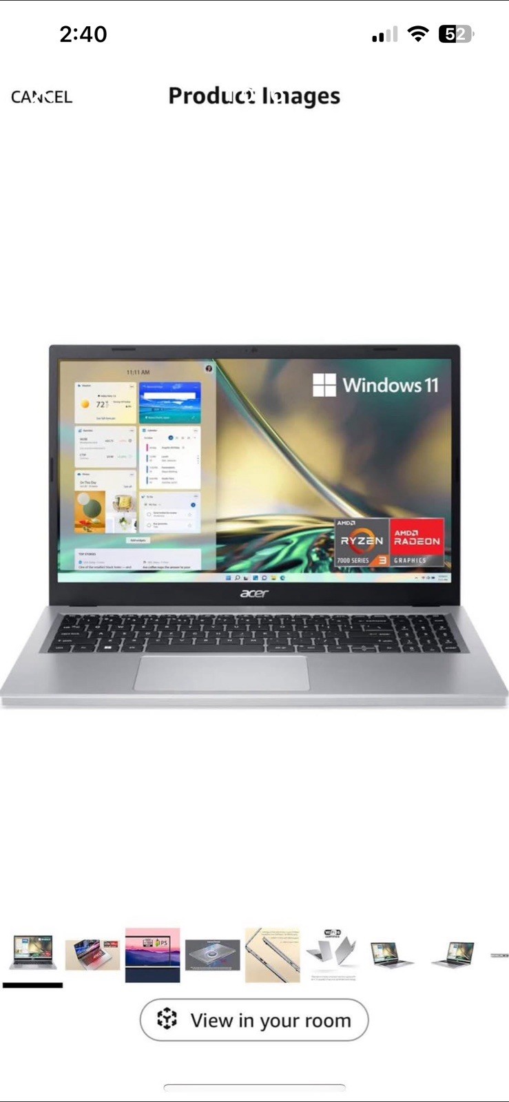 Aspire 3 A315-24P-R7VH Slim Laptop | 15.6″ Full HD IPS Display | AMD Ryzen 3 …