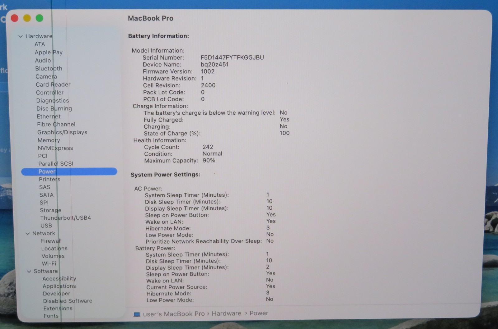 Apple Macbook Pro 2020 13in Retina M1 16GB RAM 512GB macOS Tahoe A2338