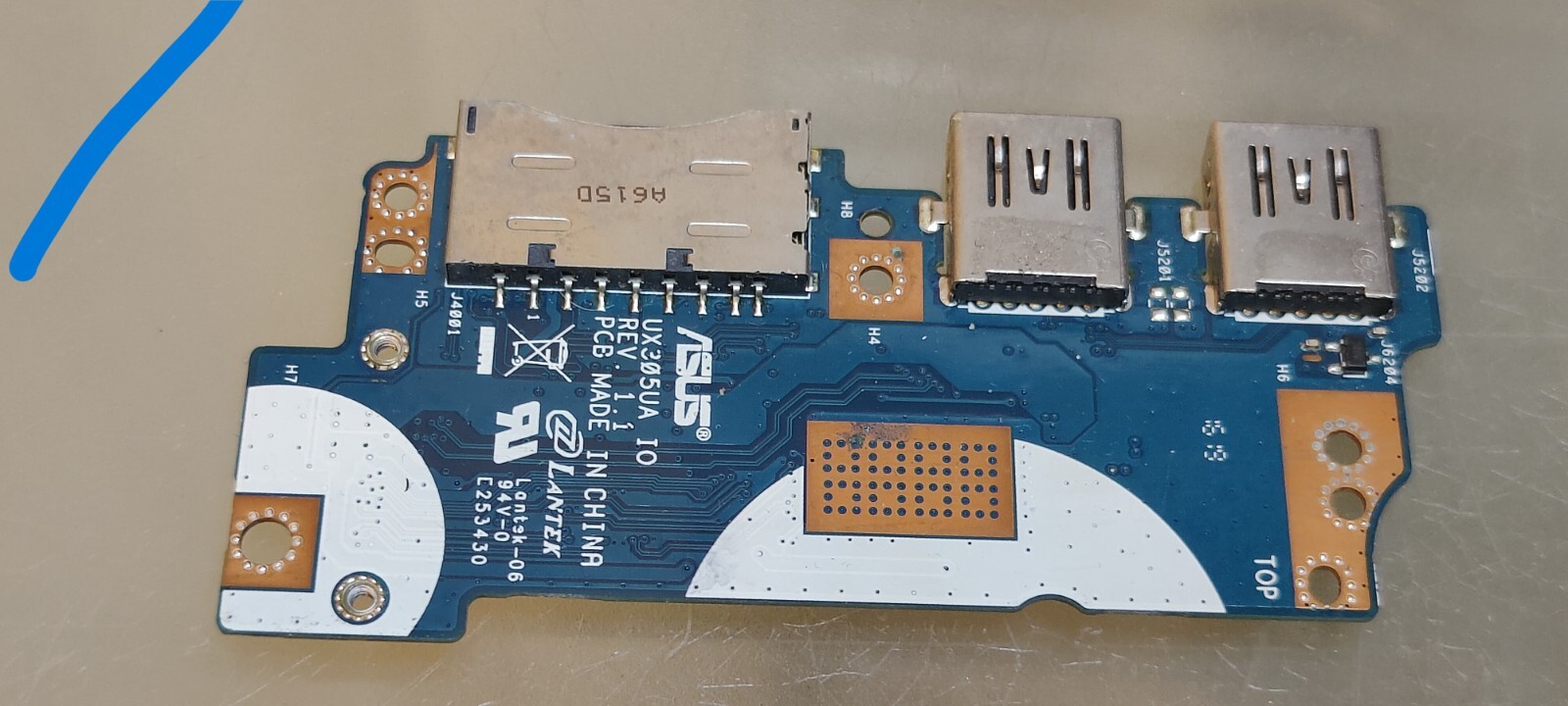 ASUS UX305U UX305UA SCHEDA LETTORE SD USB WIFI DUAL BAND BT UX305UA IO REV. 1.1