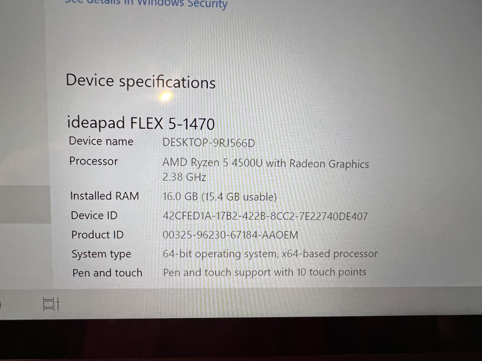 Lenovo IdeaPad Flex 5 – 1470 14″ Ryzen 5 4500U 2.38GHz 16GB RAM 256GB SSD 2 in 1