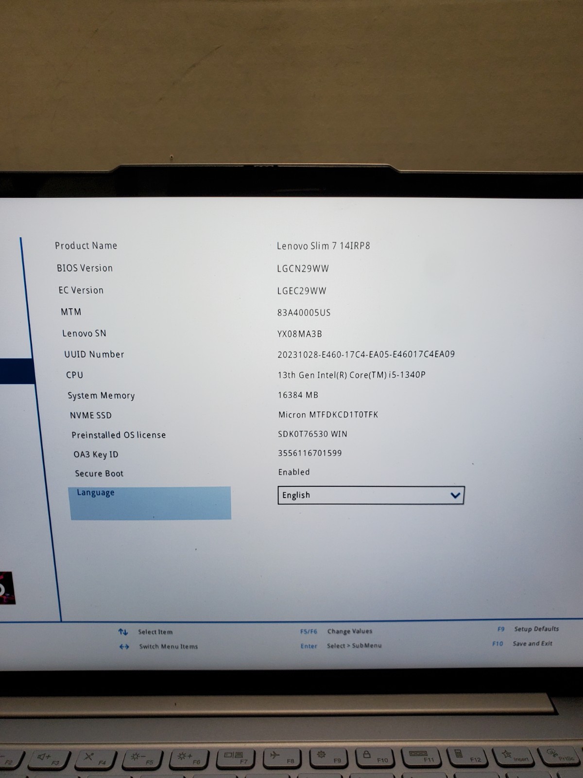 Lenovo Slim 7 14IRP8 Laptop Intel i7-1360p 16GB RAM 1TB SSD NO OS! #69