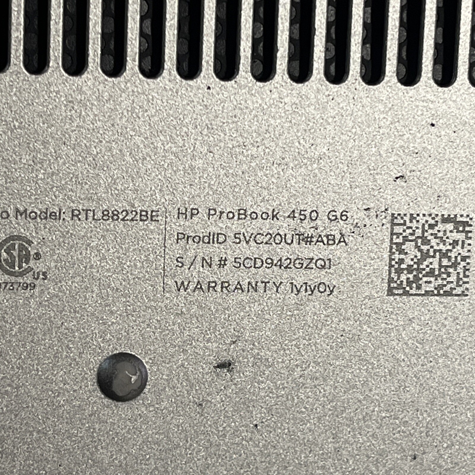 HP PROBOOK 450 G6 INTEL CORE I3-8145U 2.10GHZ 4GB RAM NO HD /