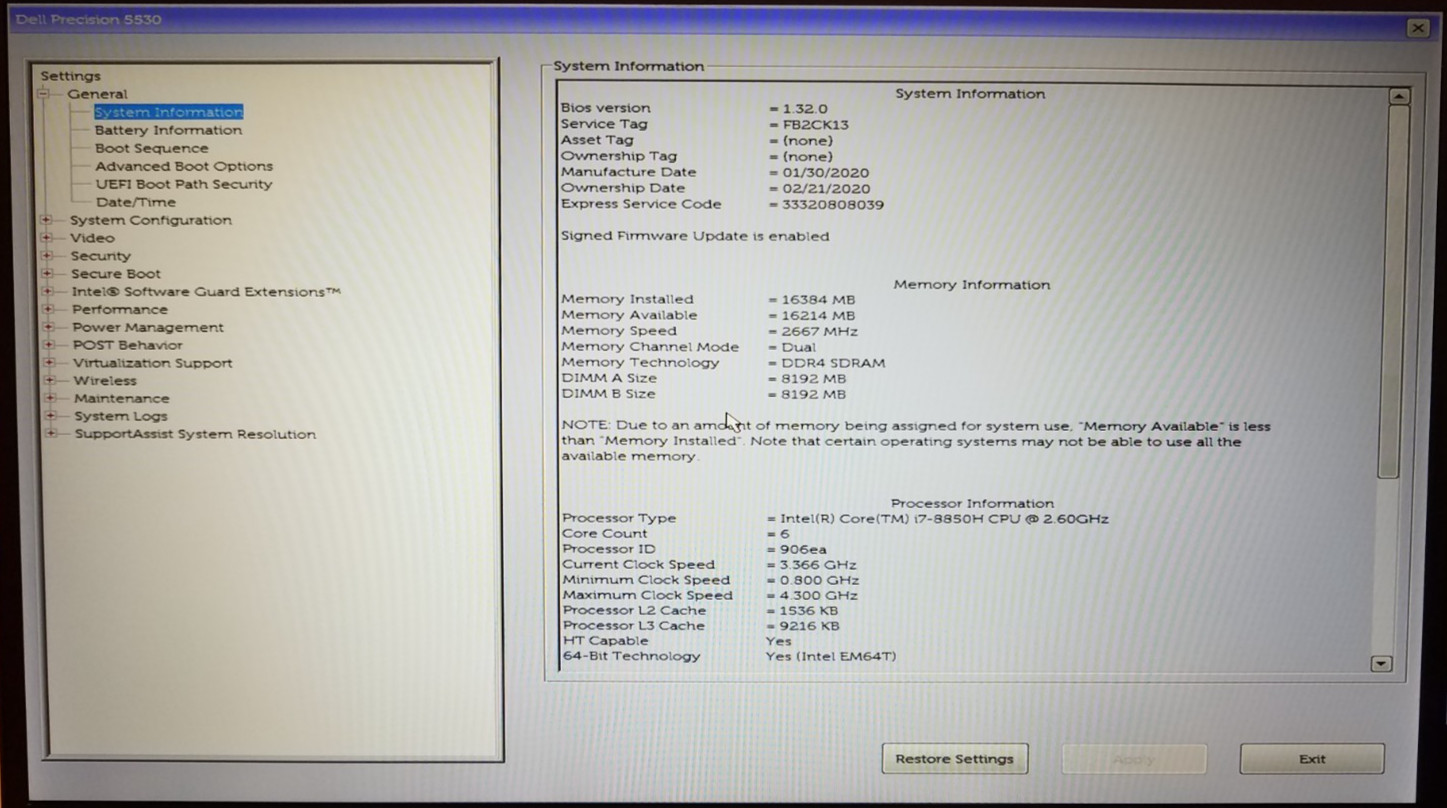 Dell Precision 5530, 15.6″, i7-8850H@2.6GHz, 16GB, 512GB SSD, P1000, Lot of 4