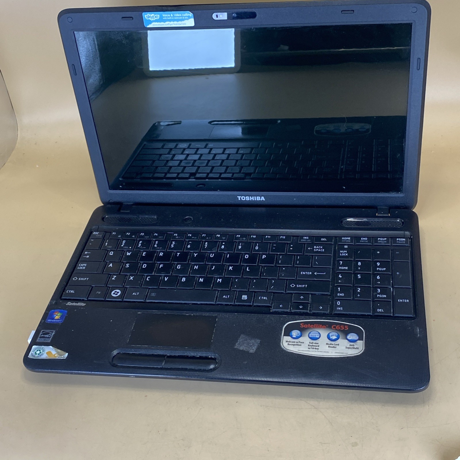 Toshiba Satellite C655D-S5533 Tested No power / Data Wiped /