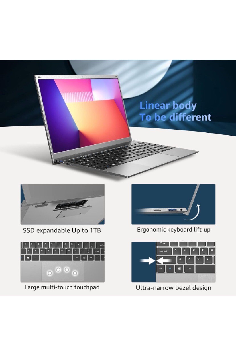 Tulasi Laptop Computer, 12GB RAM,512GB SSD,Intel Quad-Core Processor up to2.7GH
