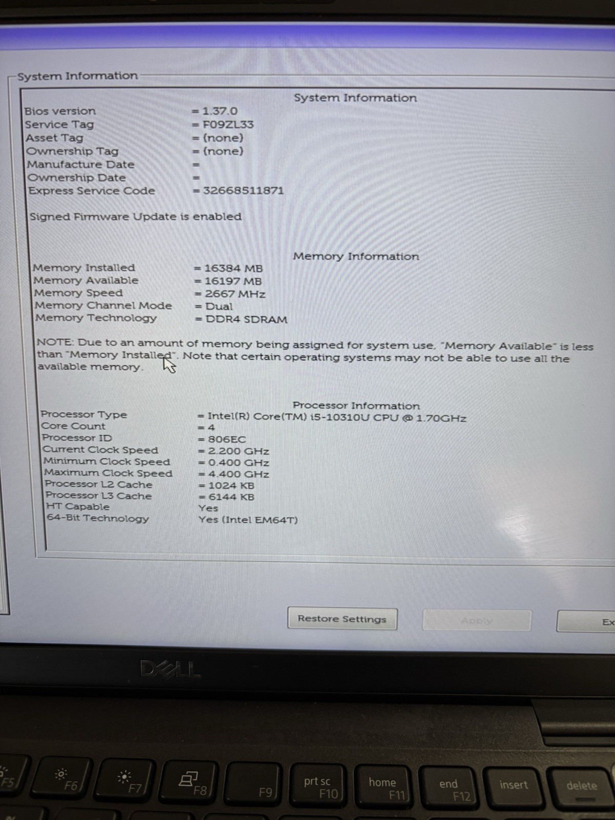 Dell Latitude 7410 i5-10310U@1.70GHz 16GB RAM 256GB SSD Win11 W/ Docking Ac