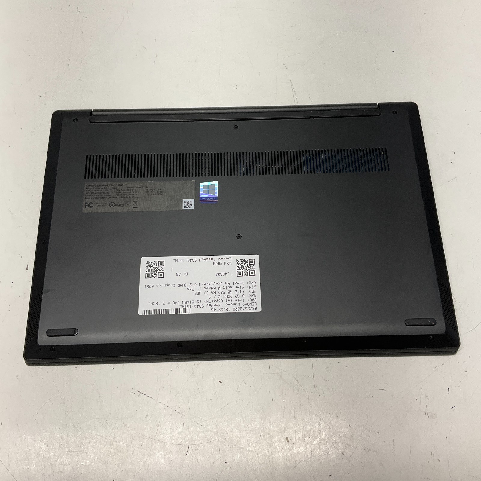 Lenovo IdeaPad S340-15IWL 15″ Core i3-8145U 2.10GHz 8GB RAM 128GB SSD Windows 11