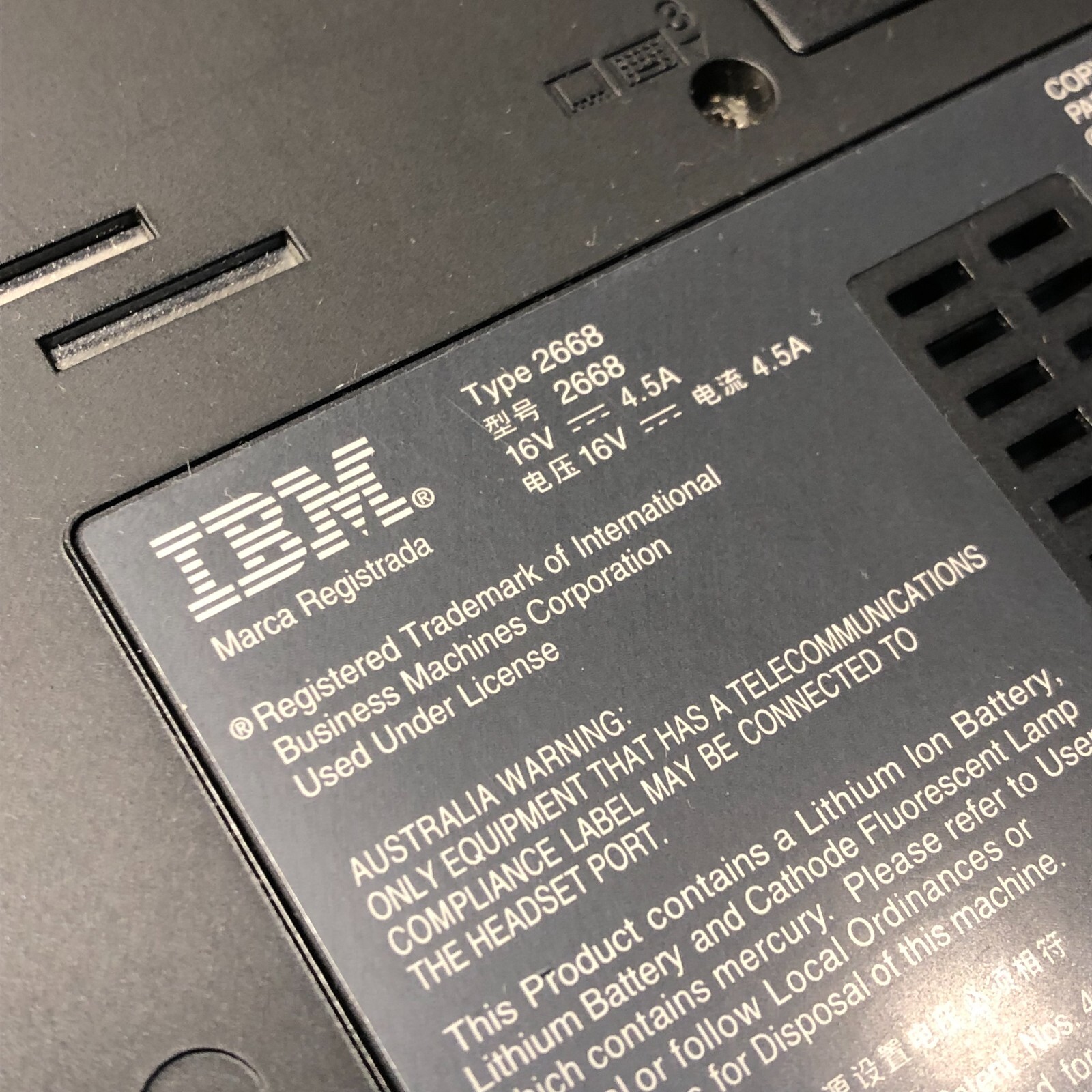 IBM Thinkpad Type 2668 Laptop SOLD AS IS (System Error)