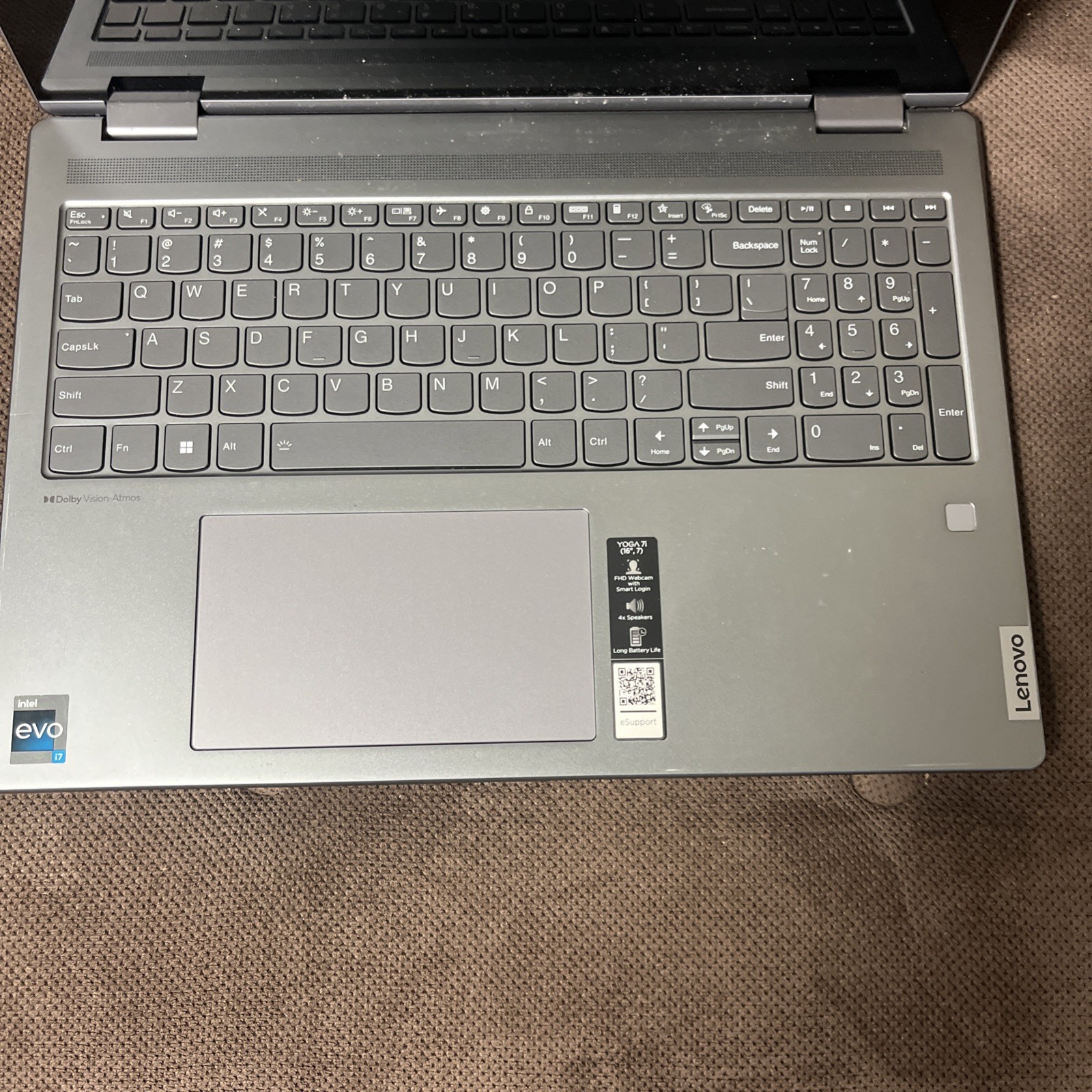 Lenovo Yoga 7i 16IAP7 16″ touch , Intel Core i7, Unknown Specs