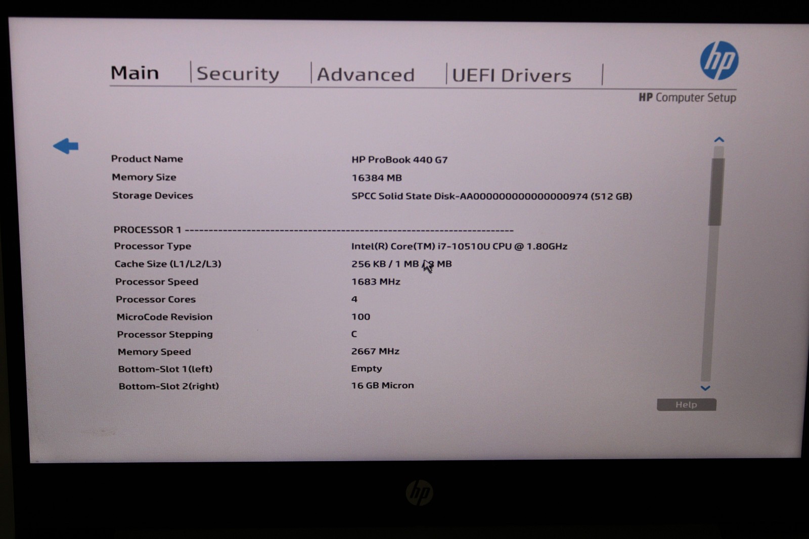 HP ProBook 440 G7 i7-10510U @ 1.8 GHz 16GB RAM 512GB SSD W11P