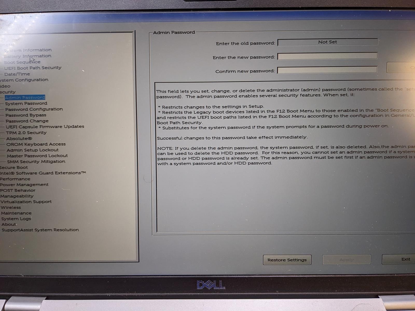 DELL LATITUDE 5511 i7-10850H @ 2.70 GHz, 8GB RAM, NO HDD/OS