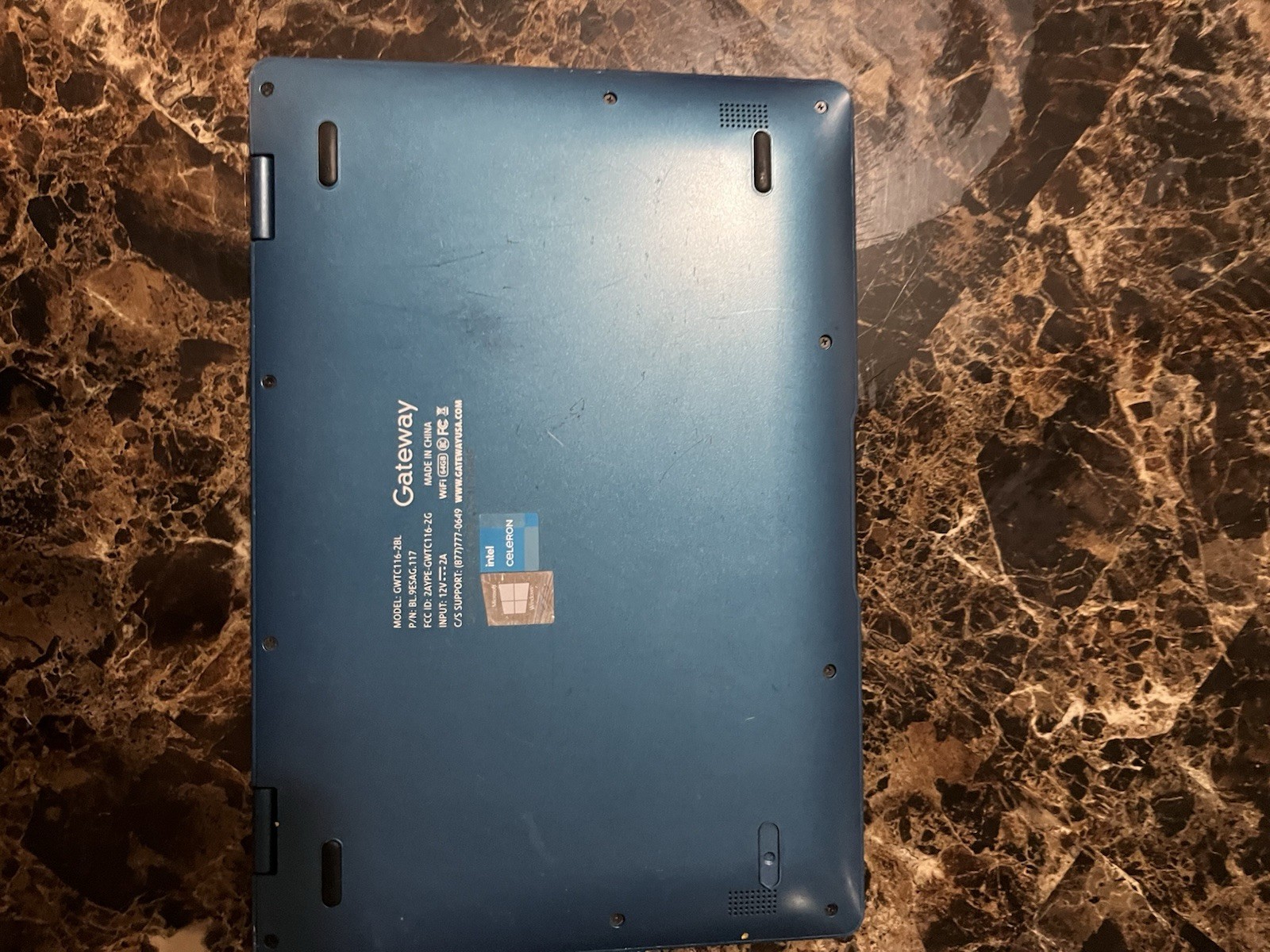 Blue Gateway 11.6 Inch Laptop, Cracked Screen And A Few Scratches! Locked!