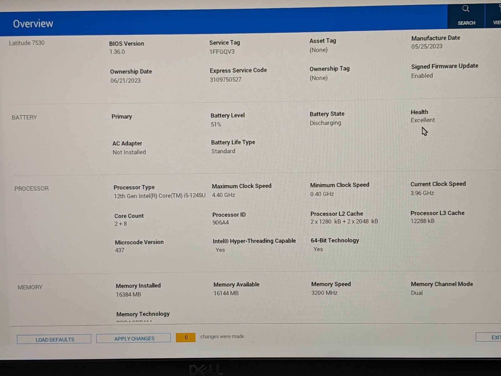 Dell Latitude 7530 15.6″FHD i5-1245U 1.6GHz 16GB 256GB SSD W11Pro ExcellBatt +PA