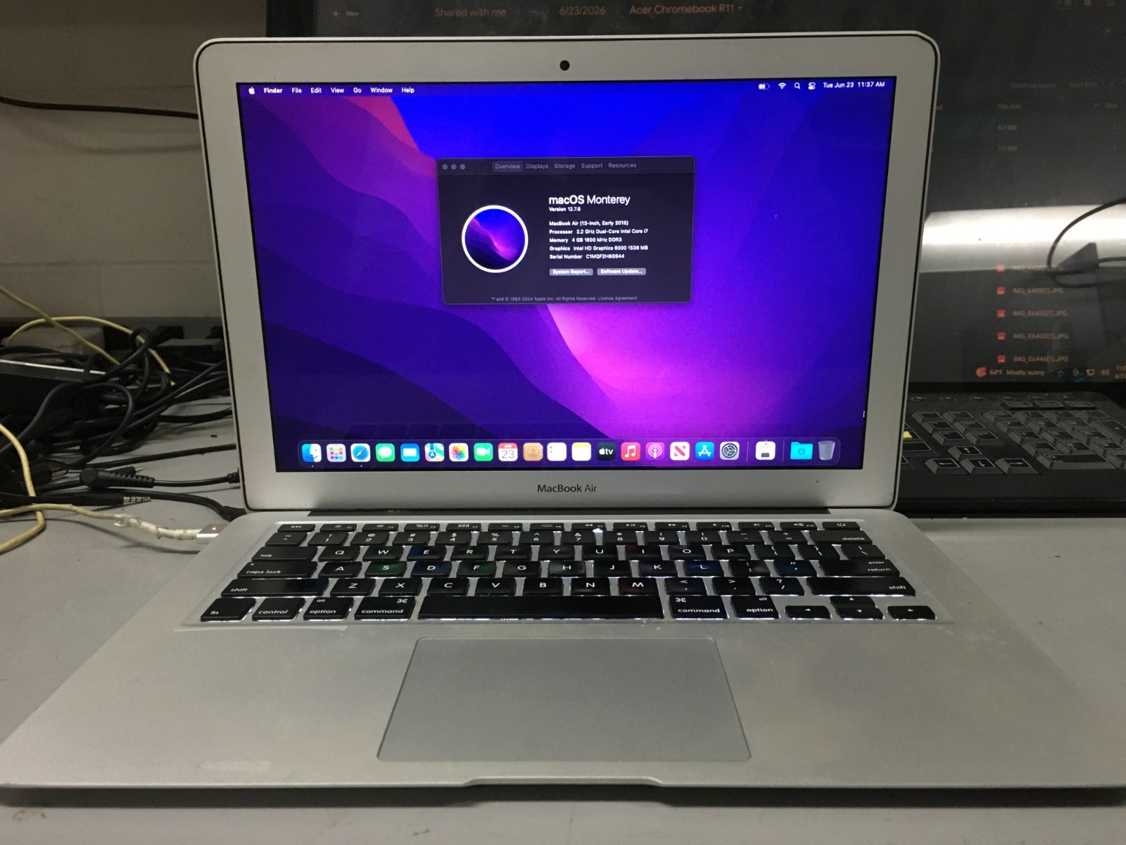 Apple MacBook Air 2015 A1466 13″ i7-5650U 4GB RAM 256GB SSD *Read* | C1066
