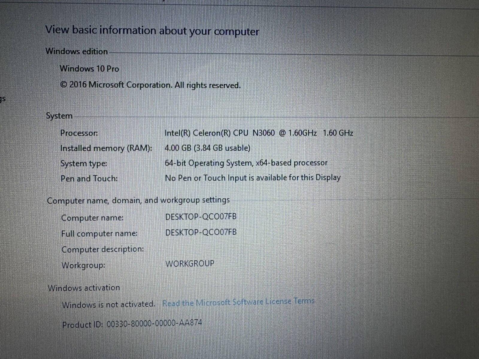 HP Stream 14″ Win10pro64, Intel Celeron 1.60, 32GB/32GBSD, (64GB Total) 4 GB Ram