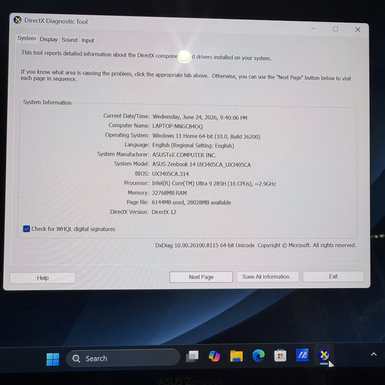 ASUS Zenbook 14″ FHD+ OLED Touch Laptop Ultra 9 285H 32GB RAM 1TB SSD UX3405C