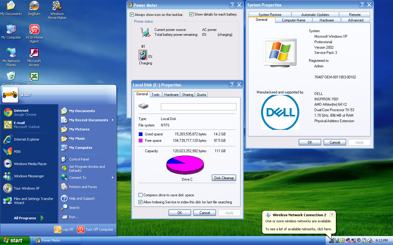 Dell Inspiron 1501 15.4″ Laptop AMD 64 X2 1GB 120GB DVDRW WIFI ATI RADEON 1150